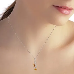 0.4 Carat 14K Solid Yellow Gold Happy As Always Citrine Necklace