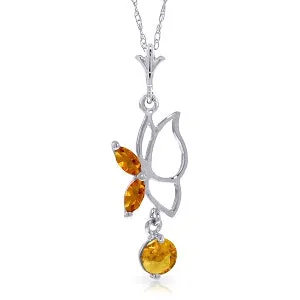 0.4 Carat 14K Solid Yellow Gold Happy As Always Citrine Necklace