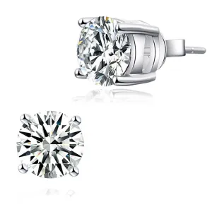 1 Carat Created Diamond Stud Earrings 925 Sterling Silver  XFE8114