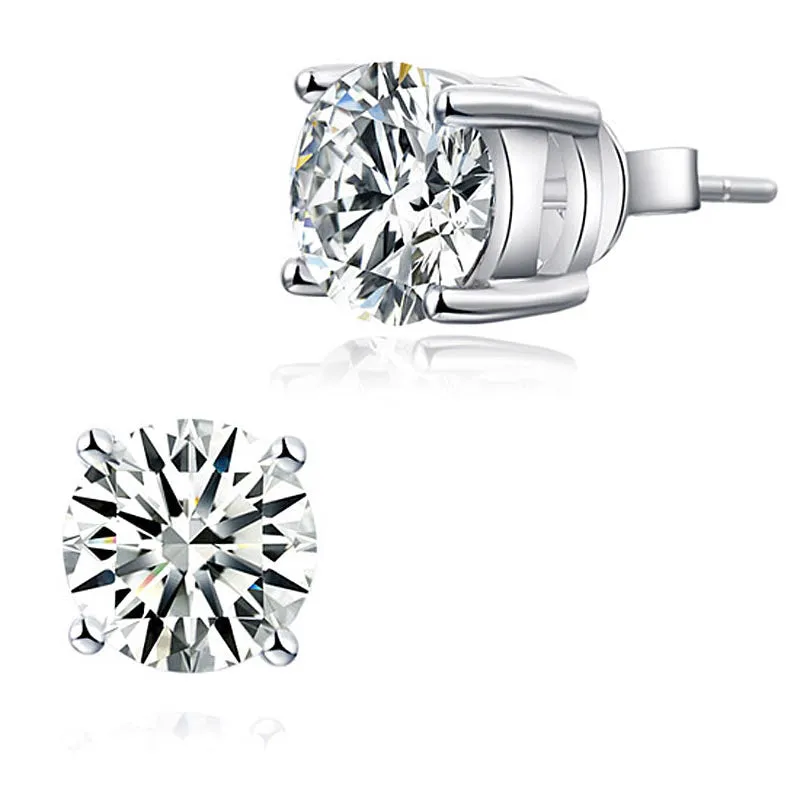 1 Carat Created Diamond Stud Earrings 925 Sterling Silver  XFE8114