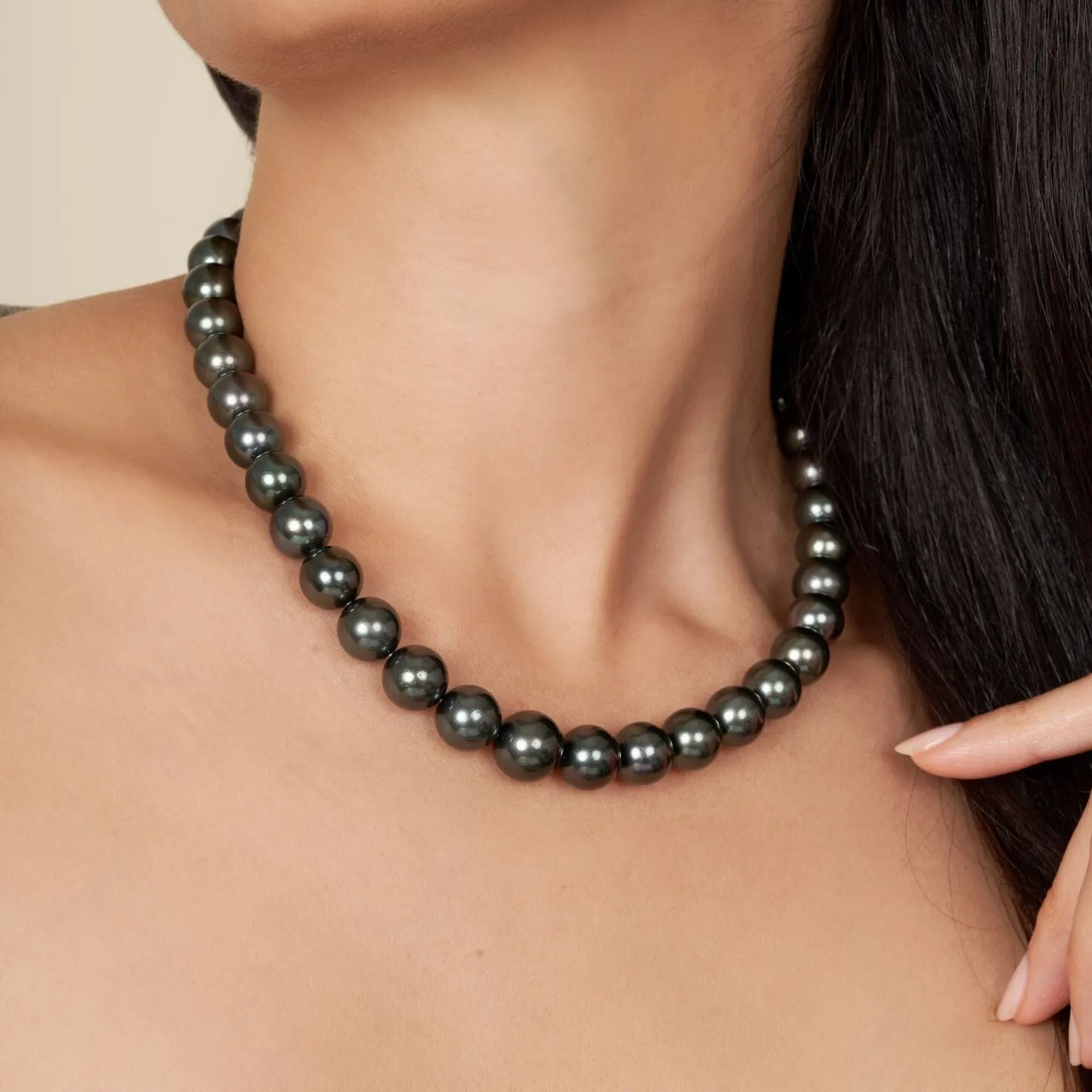 10.0-12.4 mm AA /AAA Tahitian Round Pearl Necklace