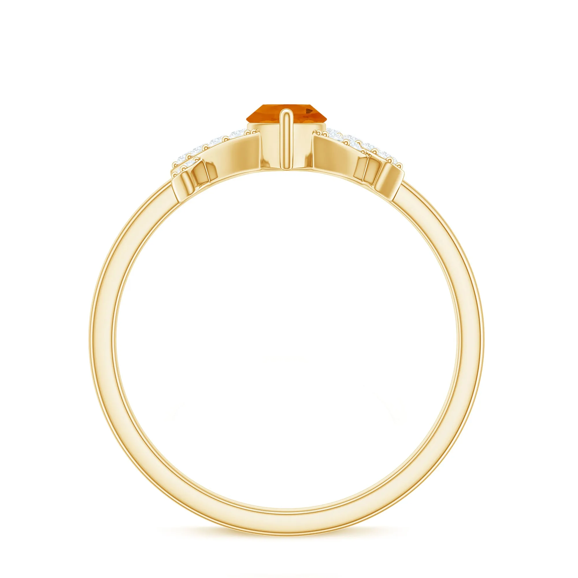 1/2 Carat Fire Opal Marquise Solitaire Ring with Diamond
