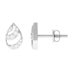 1/4 CT Minimal Zircon Teardrop Stud Earrings in Gold