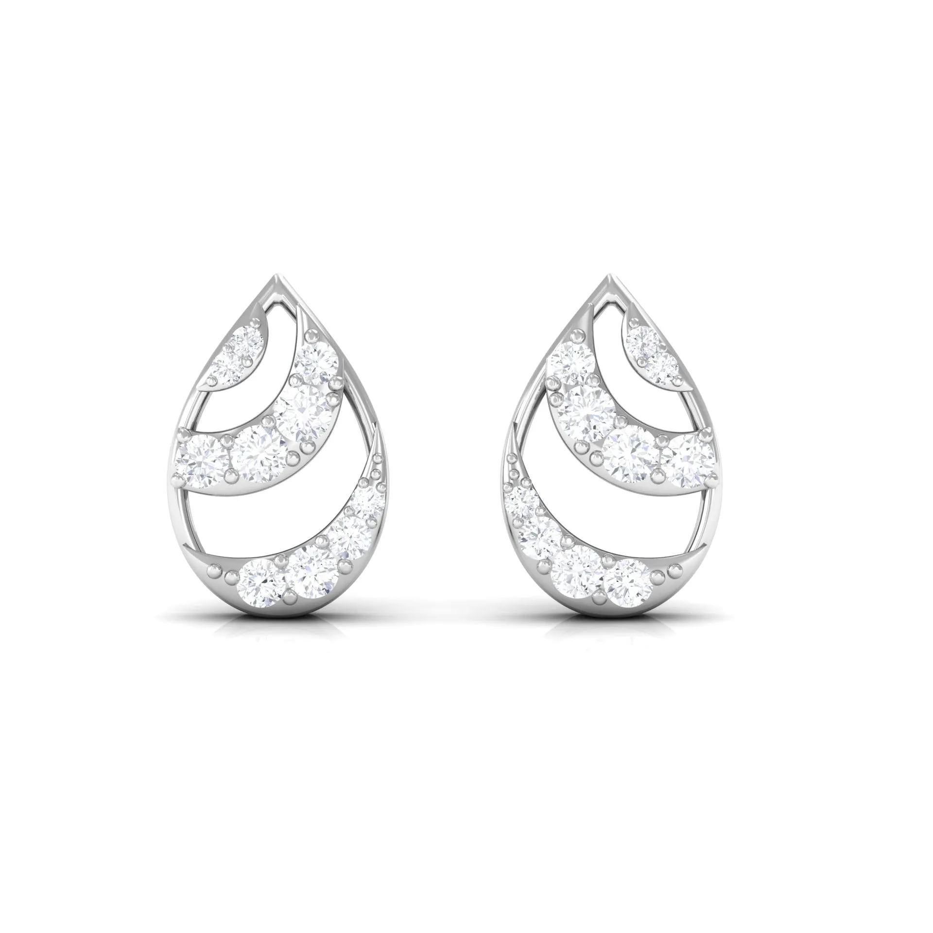 1/4 CT Minimal Zircon Teardrop Stud Earrings in Gold