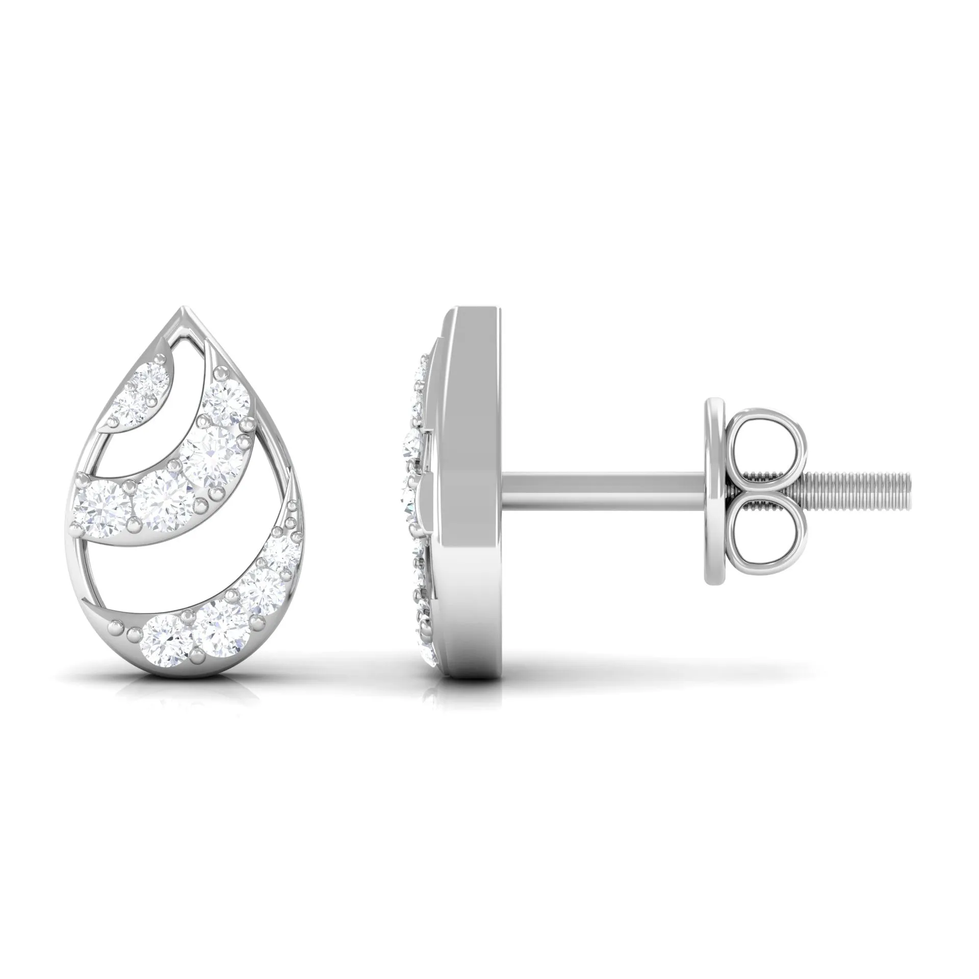 1/4 CT Minimal Zircon Teardrop Stud Earrings in Gold