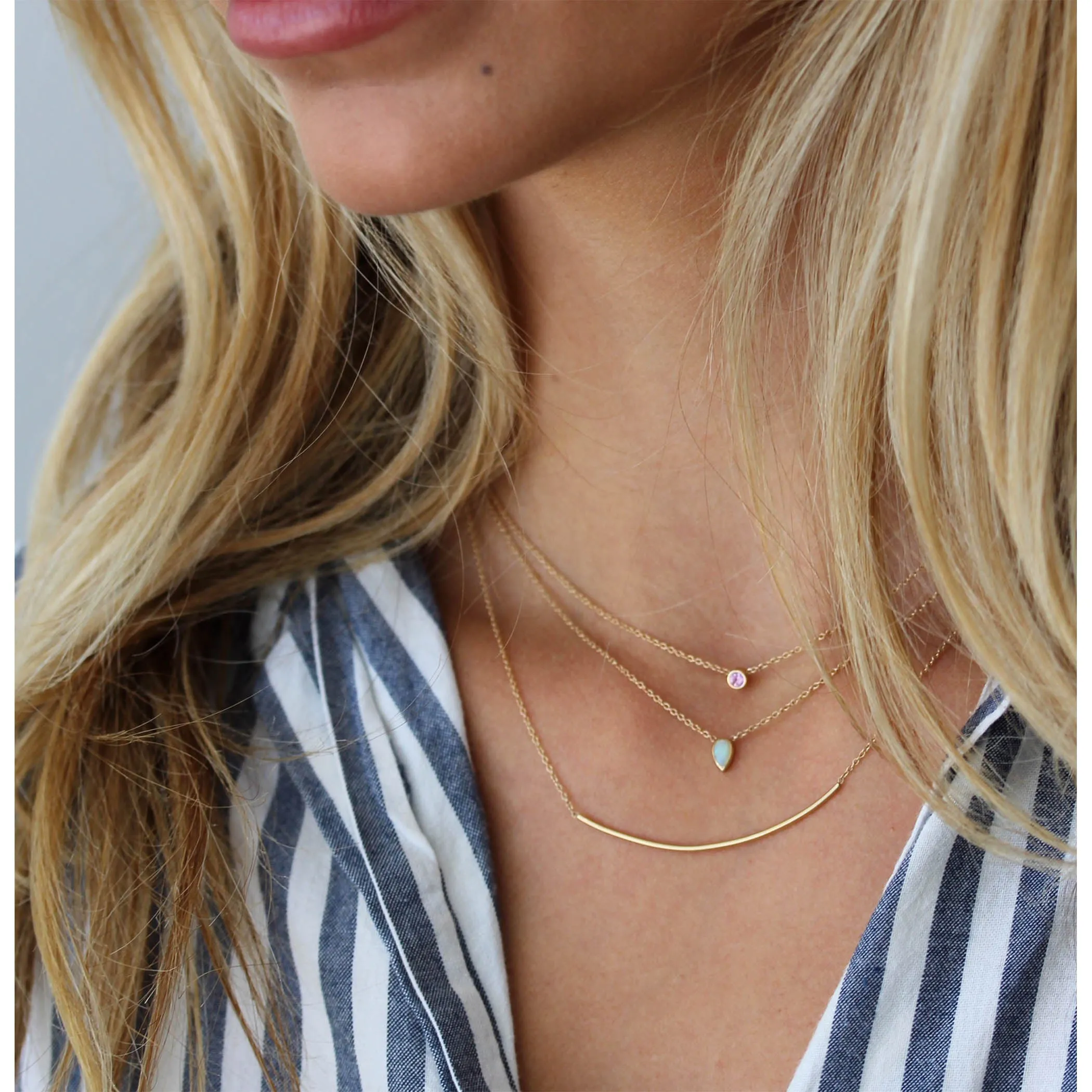 14K PINK SAPPHIRE NECKLACE