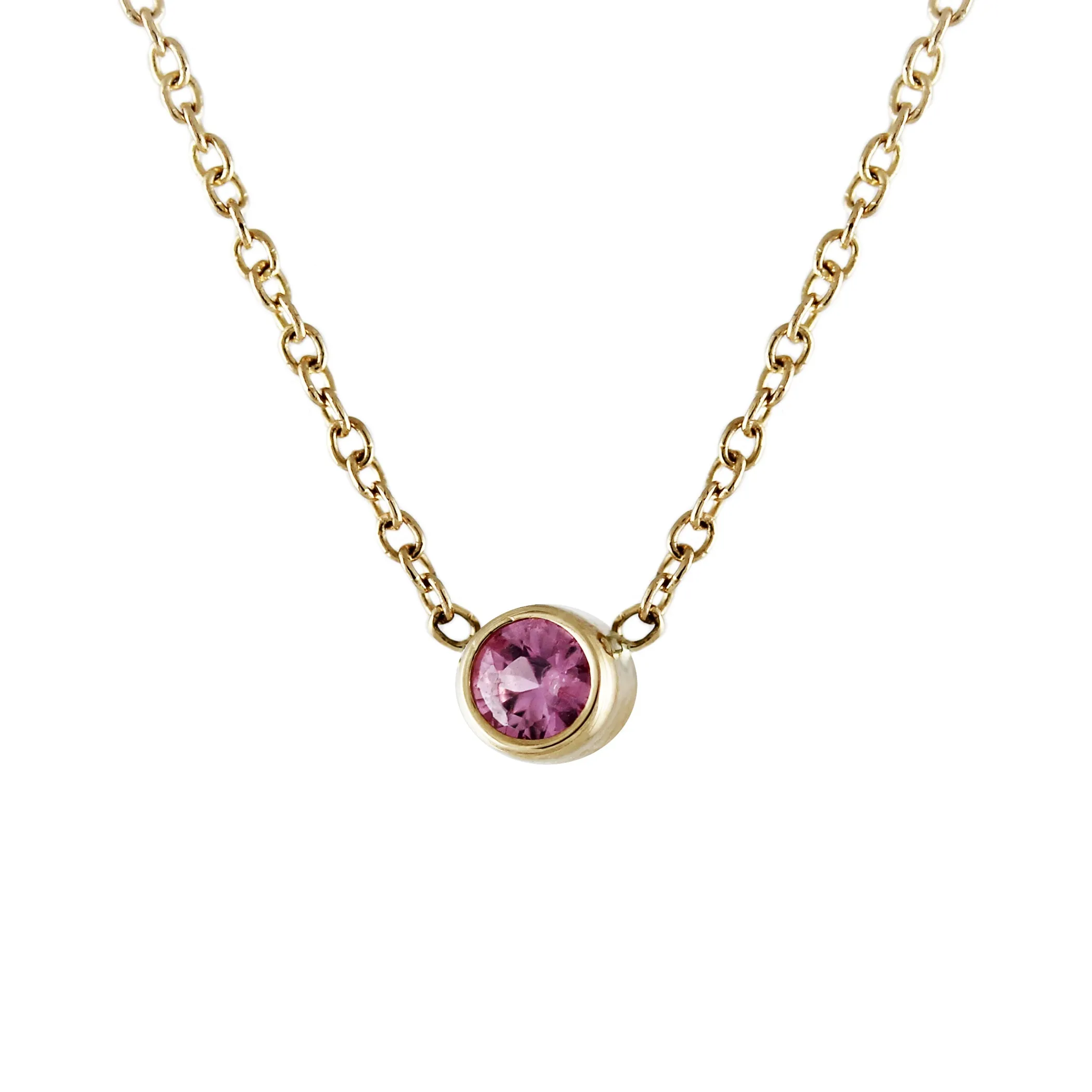 14K PINK SAPPHIRE NECKLACE