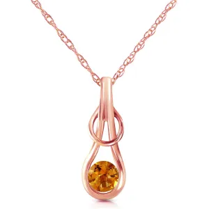14K Solid Rose Gold Citrine Necklace Genuine Imperial