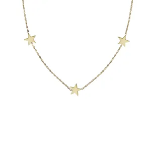 14K STAR TRIO NECKLACE