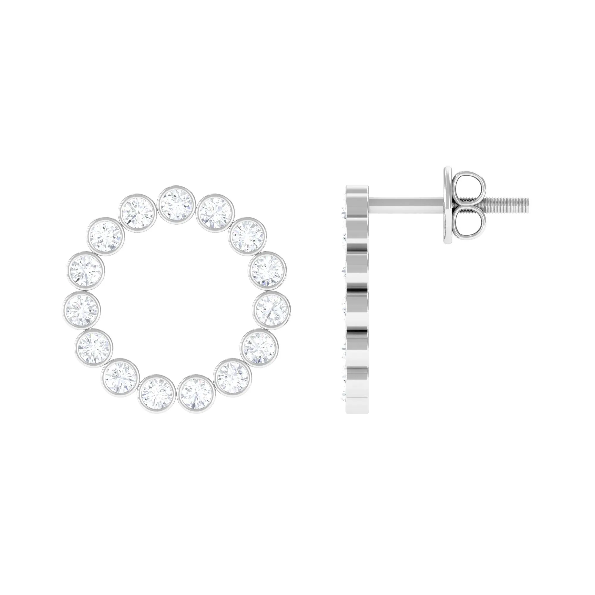 1.50 CT Cubic Zirconia Eternity Stud Earrings in Gold