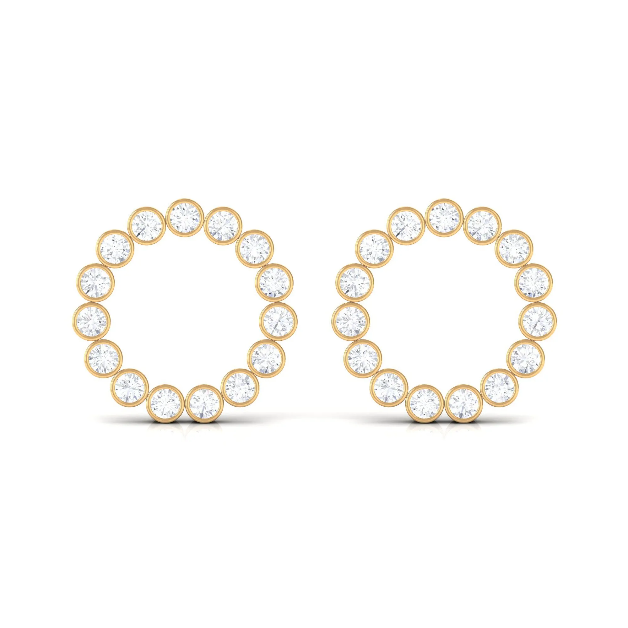 1.50 CT Cubic Zirconia Eternity Stud Earrings in Gold