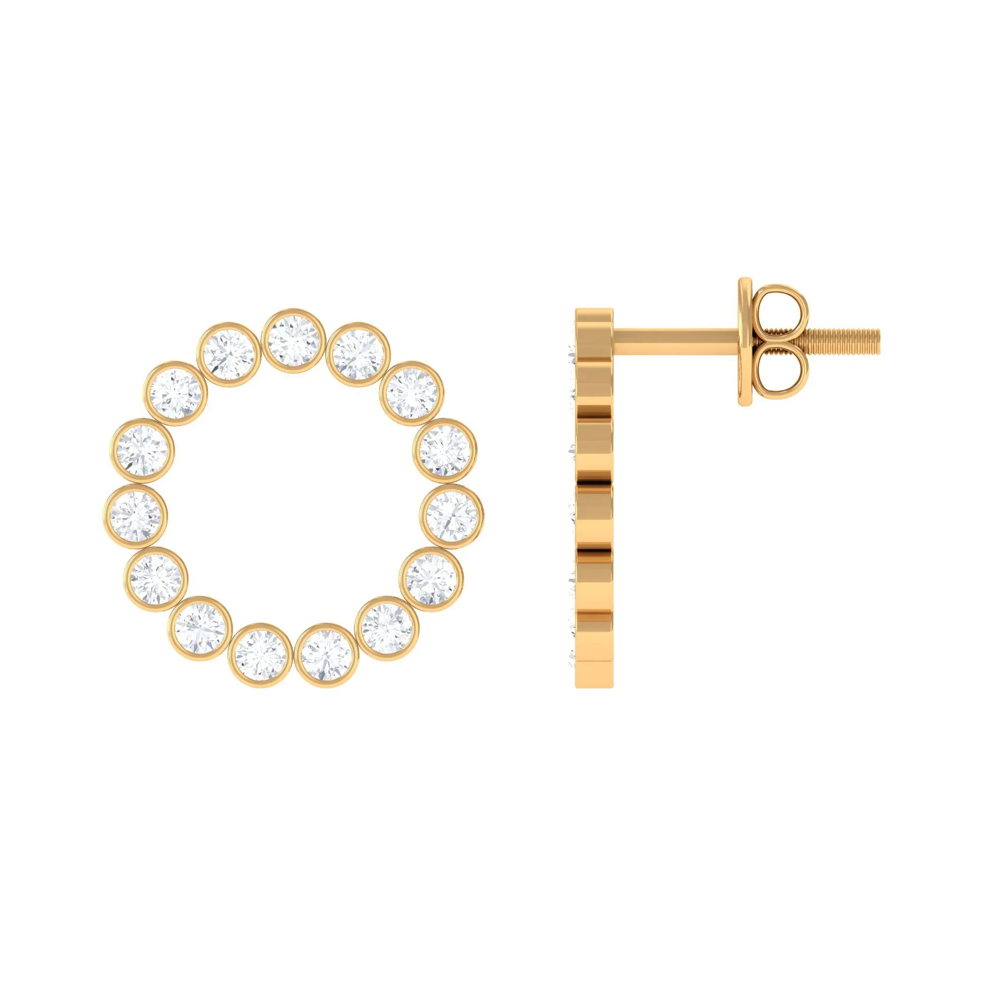 1.50 CT Cubic Zirconia Eternity Stud Earrings in Gold