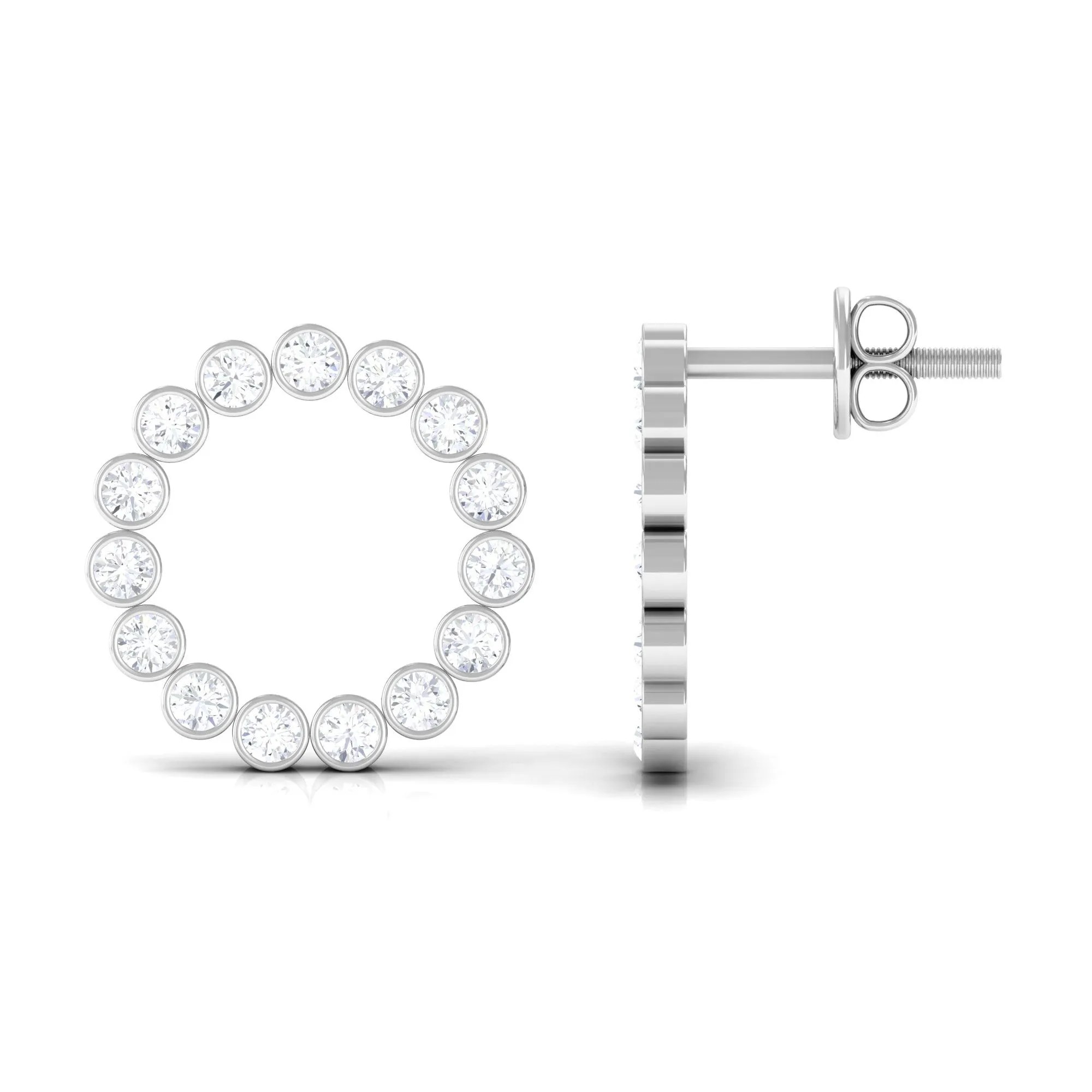 1.50 CT Cubic Zirconia Eternity Stud Earrings in Gold