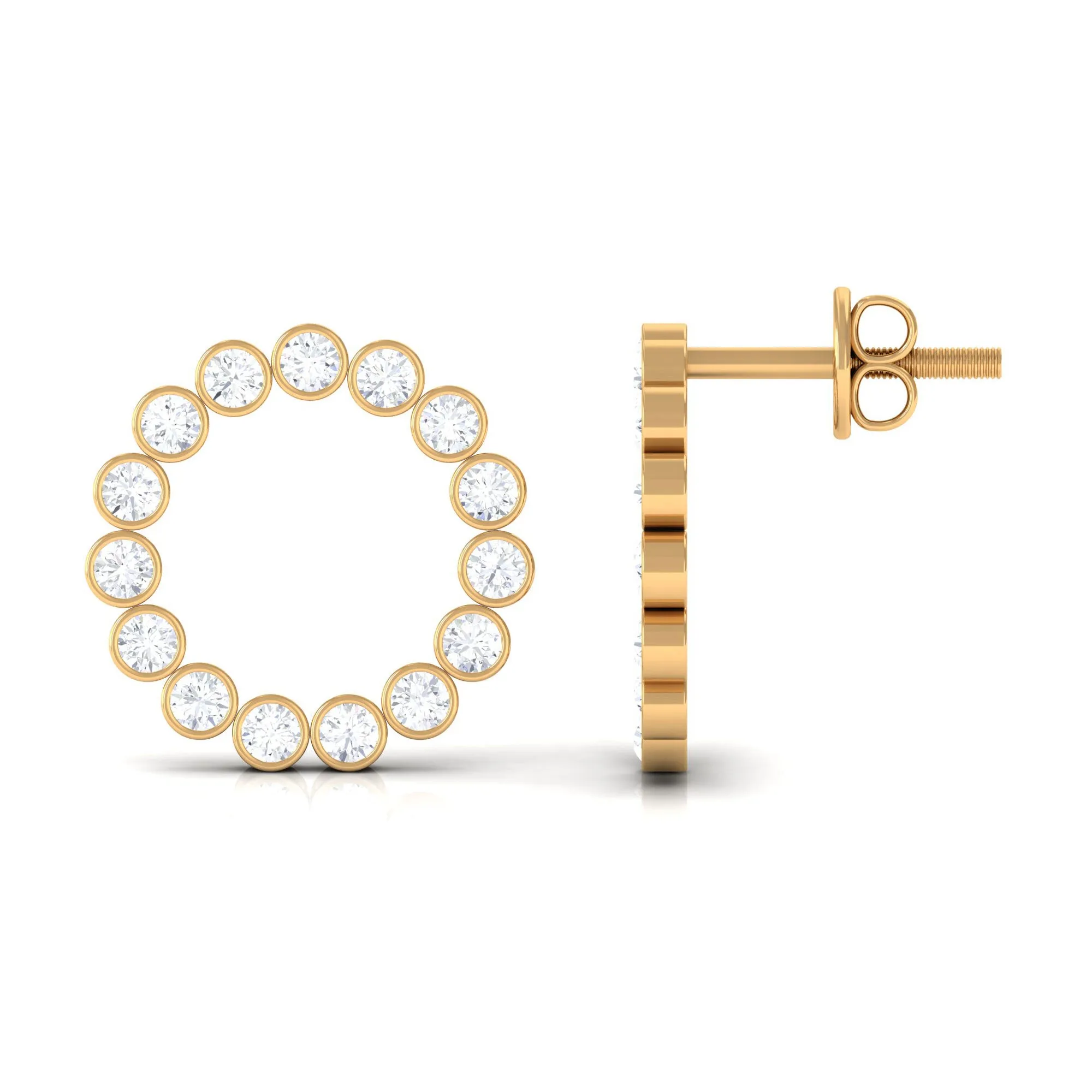 1.50 CT Cubic Zirconia Eternity Stud Earrings in Gold