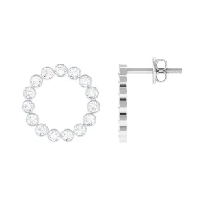 1.50 CT Cubic Zirconia Eternity Stud Earrings in Gold