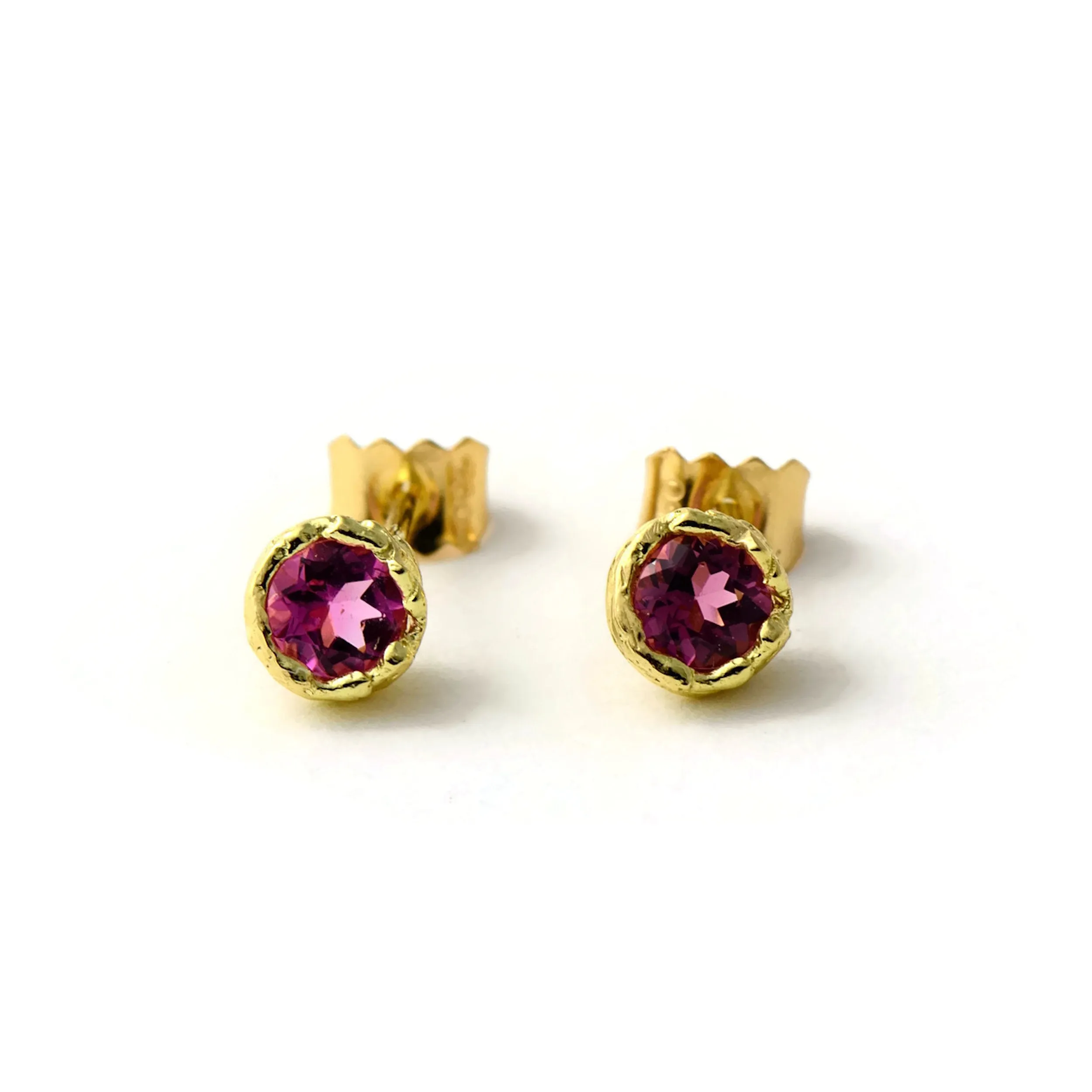 18ct fair trade yellow gold stud earrings with a 4.5 mm gemstone