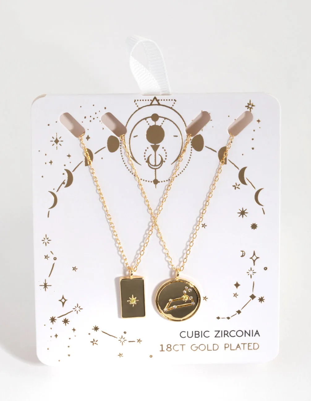 18ct Gold Plated Cubic Zirconia Leo Necklace Set