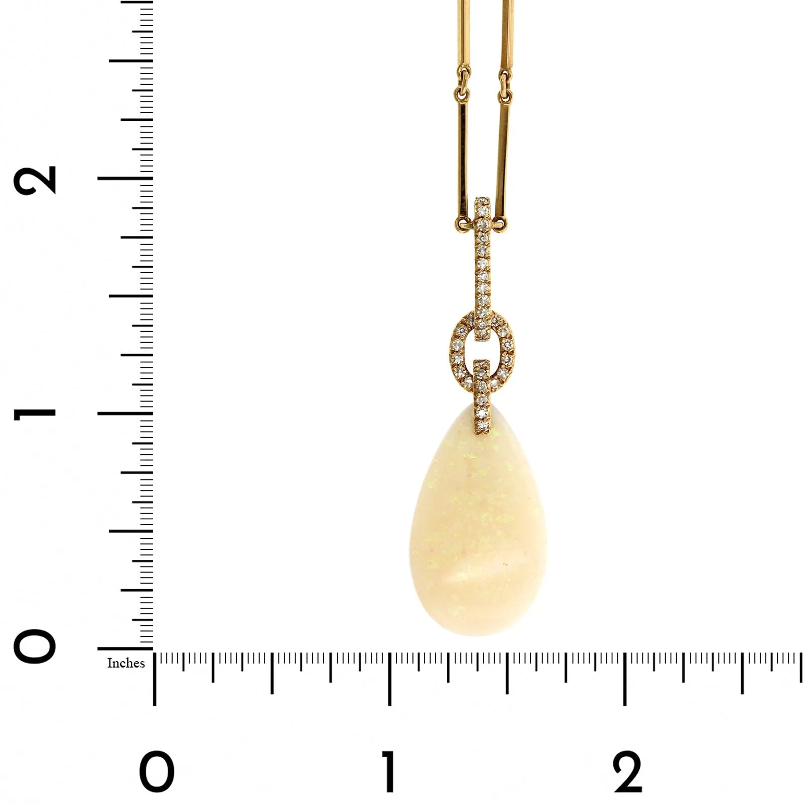 18K Rose Gold Opal & Diamond Link Necklace