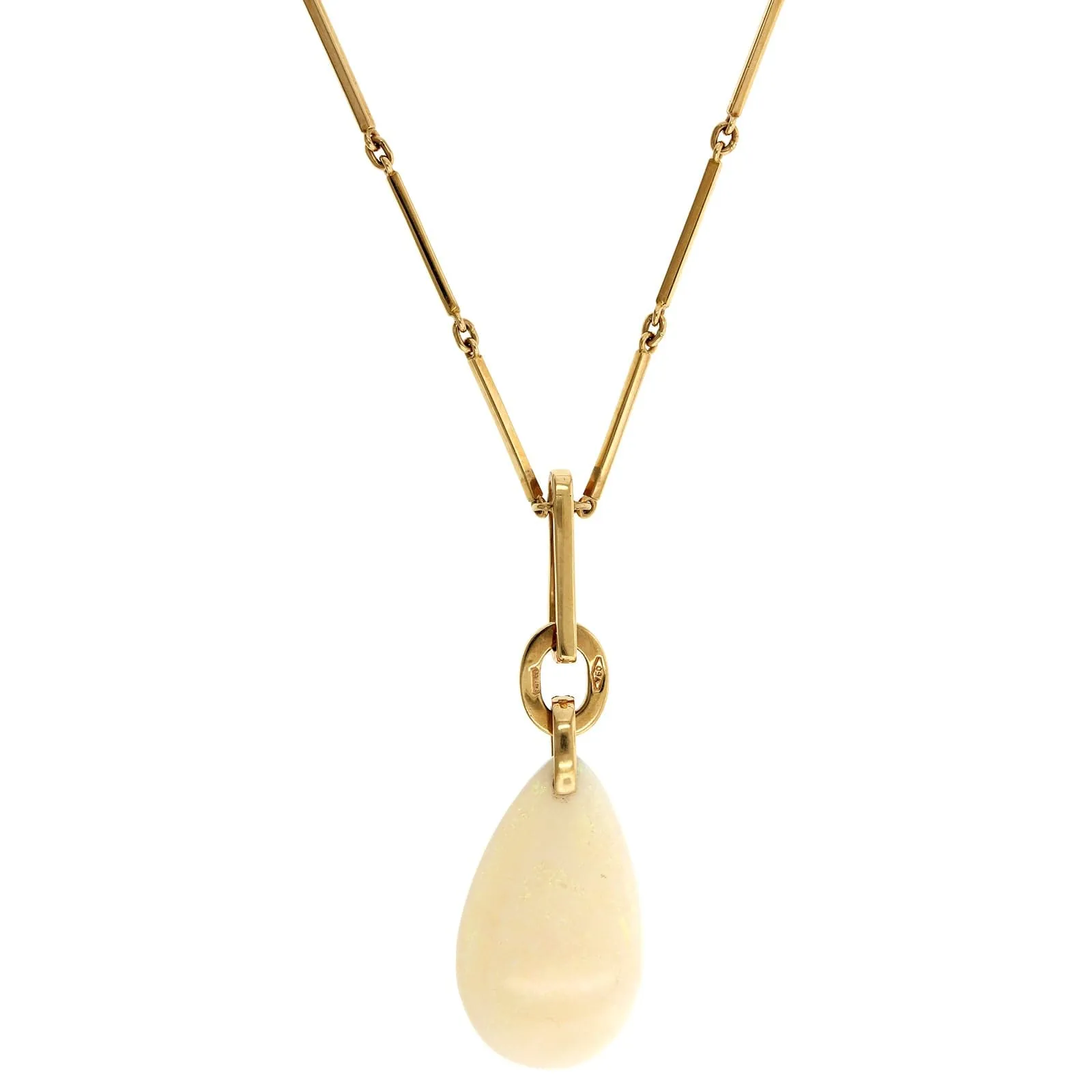 18K Rose Gold Opal & Diamond Link Necklace