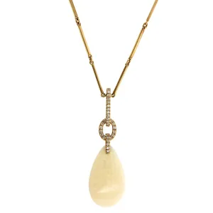 18K Rose Gold Opal & Diamond Link Necklace