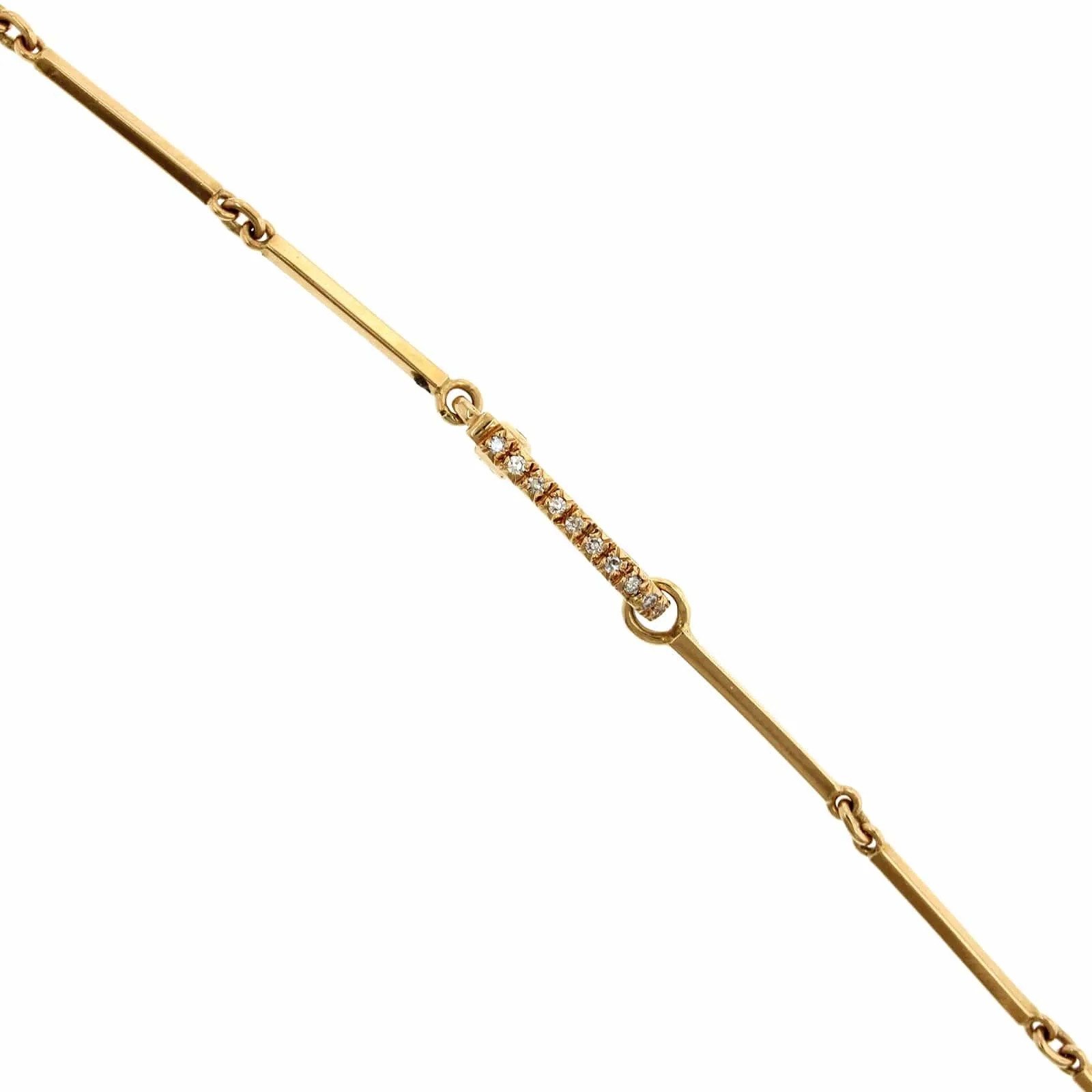 18K Rose Gold Opal & Diamond Link Necklace