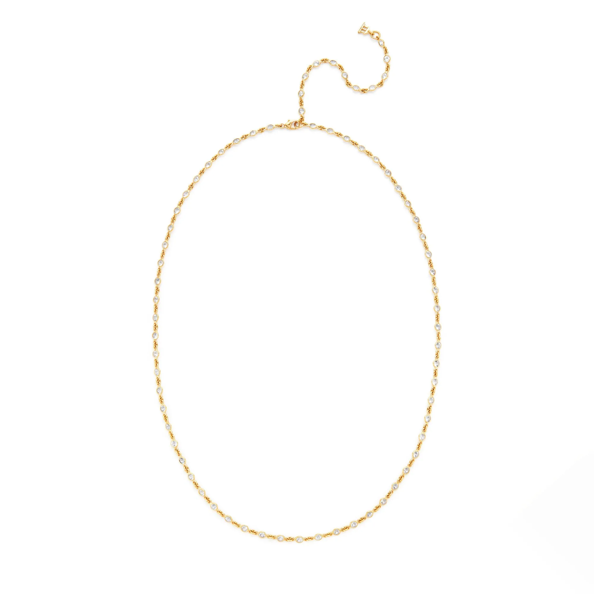 18K White Sapphire Chain