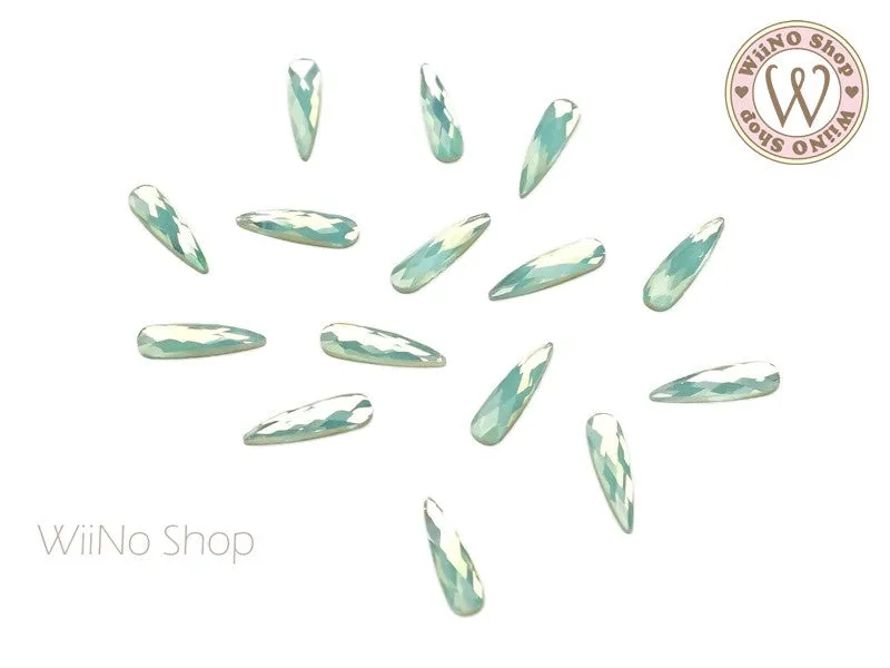2.8 x 10mm Mint Opal Long Drop Flatback Crystal - 5 pcs
