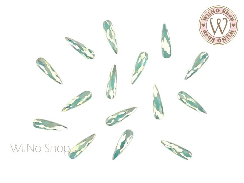 2.8 x 10mm Mint Opal Long Drop Flatback Crystal - 5 pcs