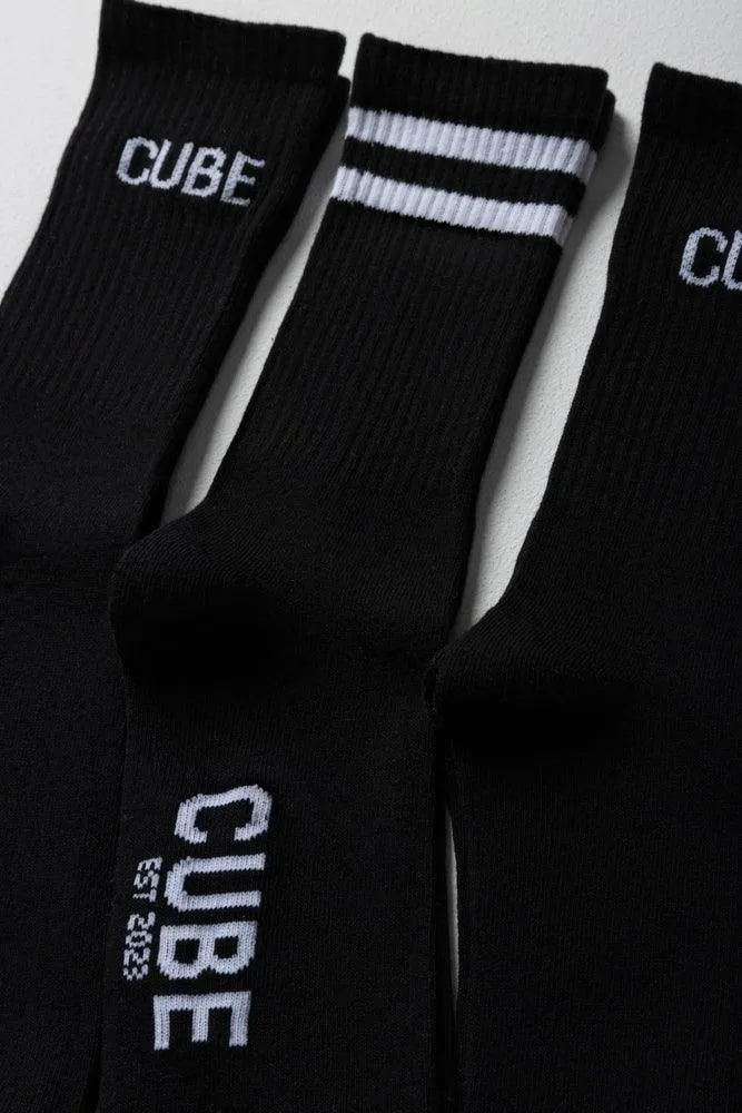3 Pack Anklet Socks Black