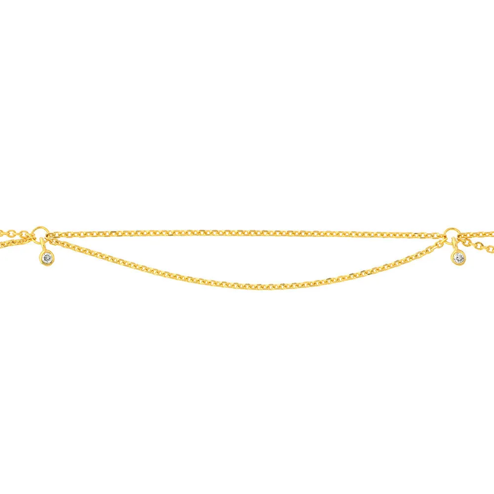 3pt Diamond Drape Anklet