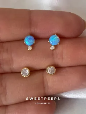 4 Vibrant Opal Stud Set