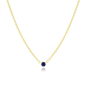 6 Prong Sapphire Necklace