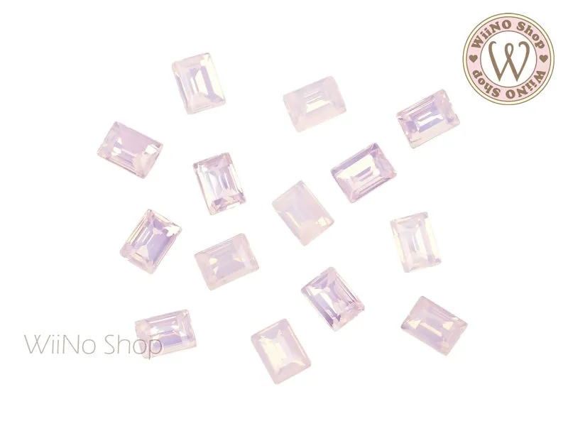 6 x 8mm Opal Rectangle Point Back Crystal - 5 pcs