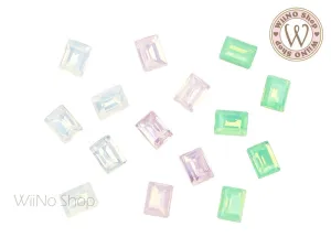 6 x 8mm Opal Rectangle Point Back Crystal - 5 pcs