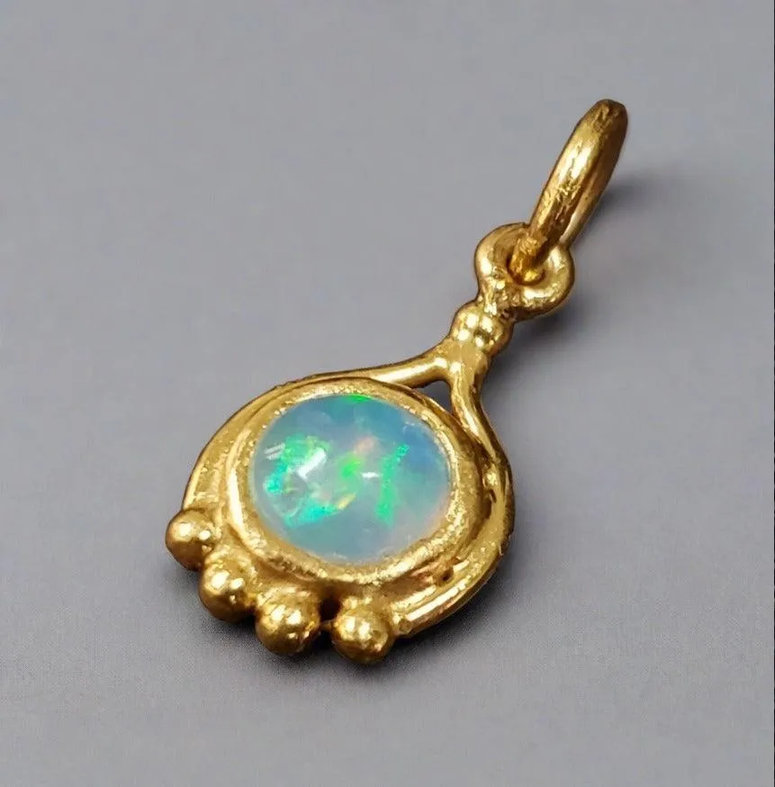 925 Ethiopian Opal Gold Vermeil Pendant