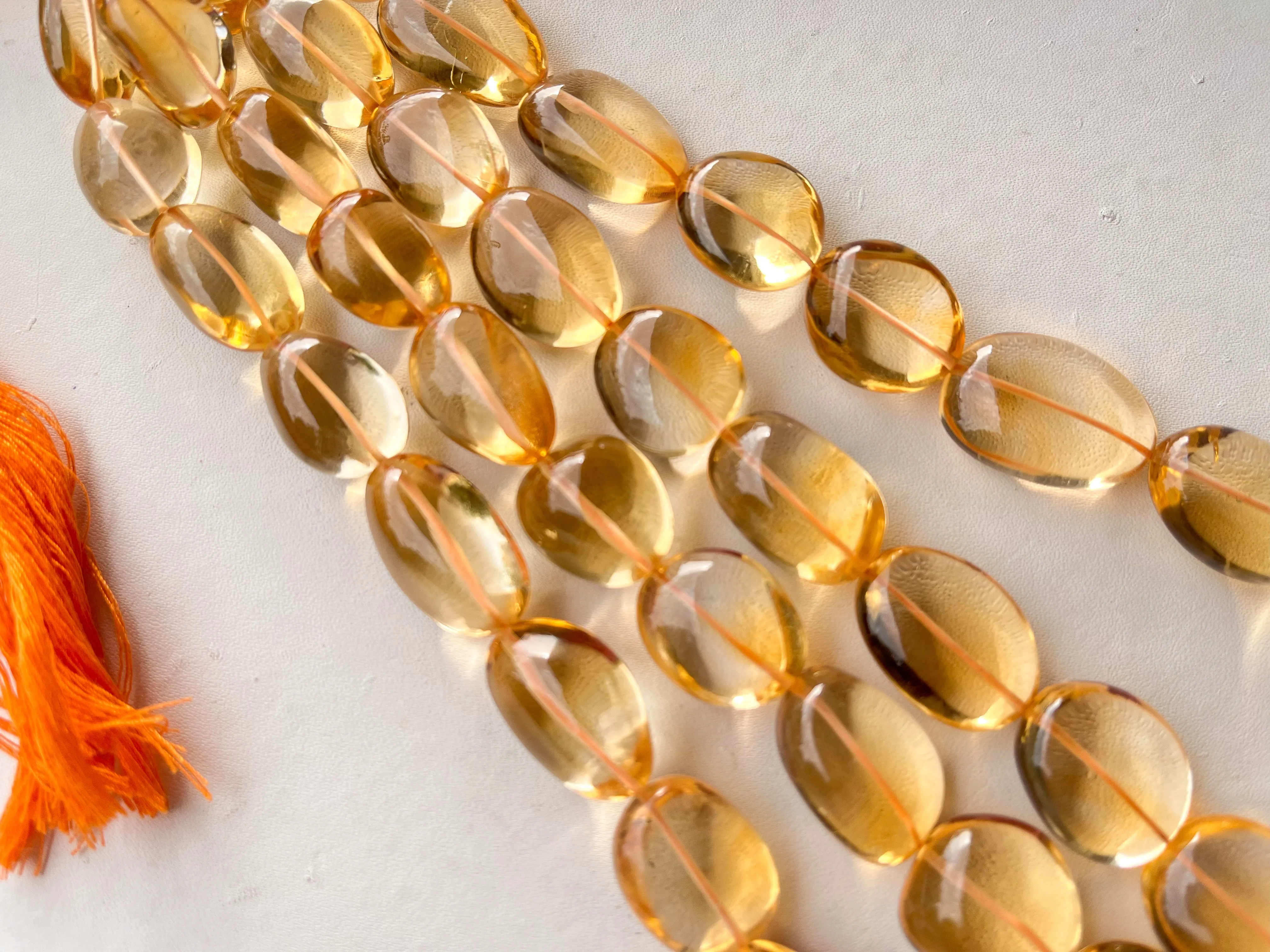 AAA Natural Honey Citrine Smooth Big Tumble Shape Clear Quality Beads