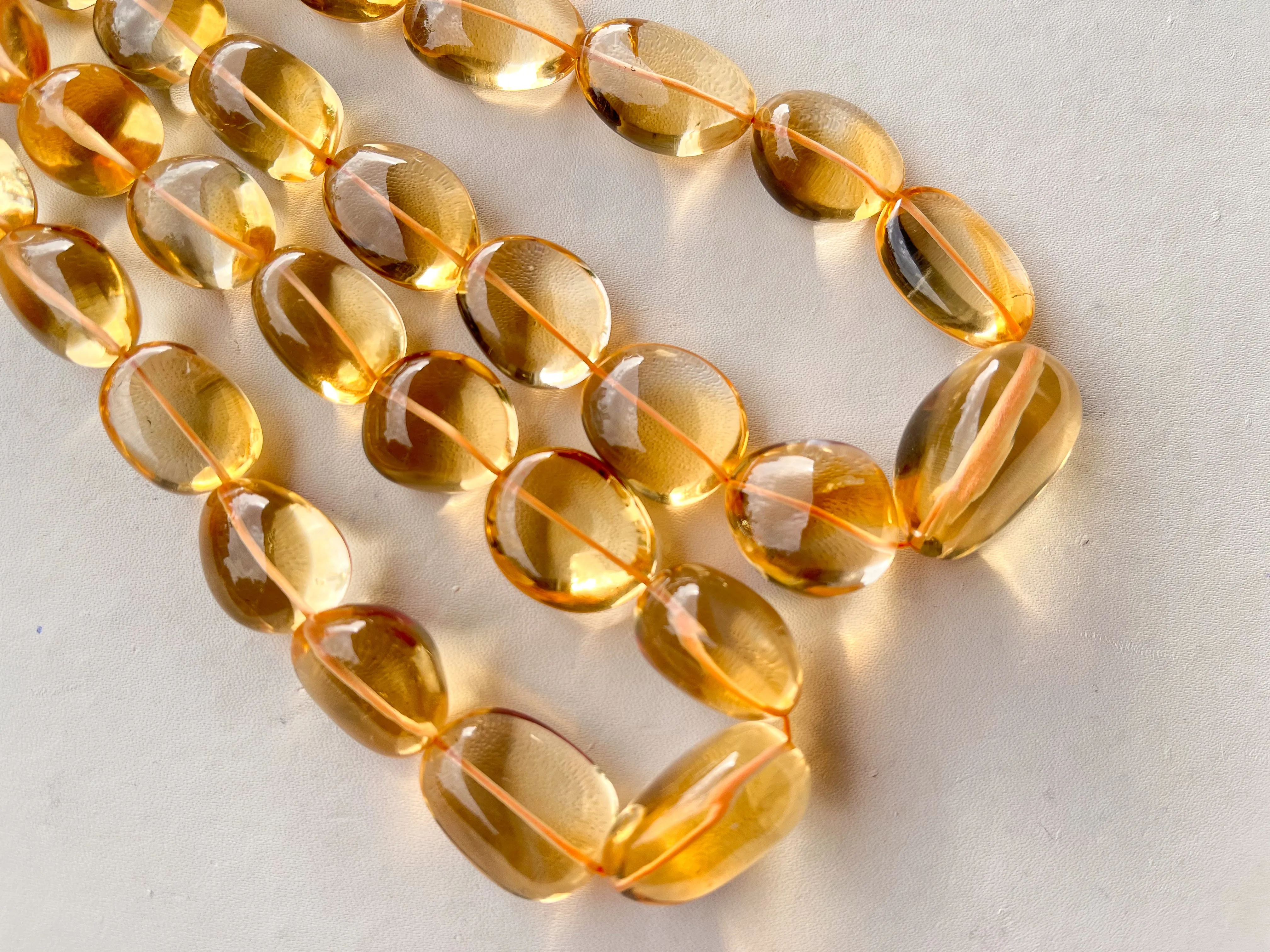 AAA Natural Honey Citrine Smooth Big Tumble Shape Clear Quality Beads