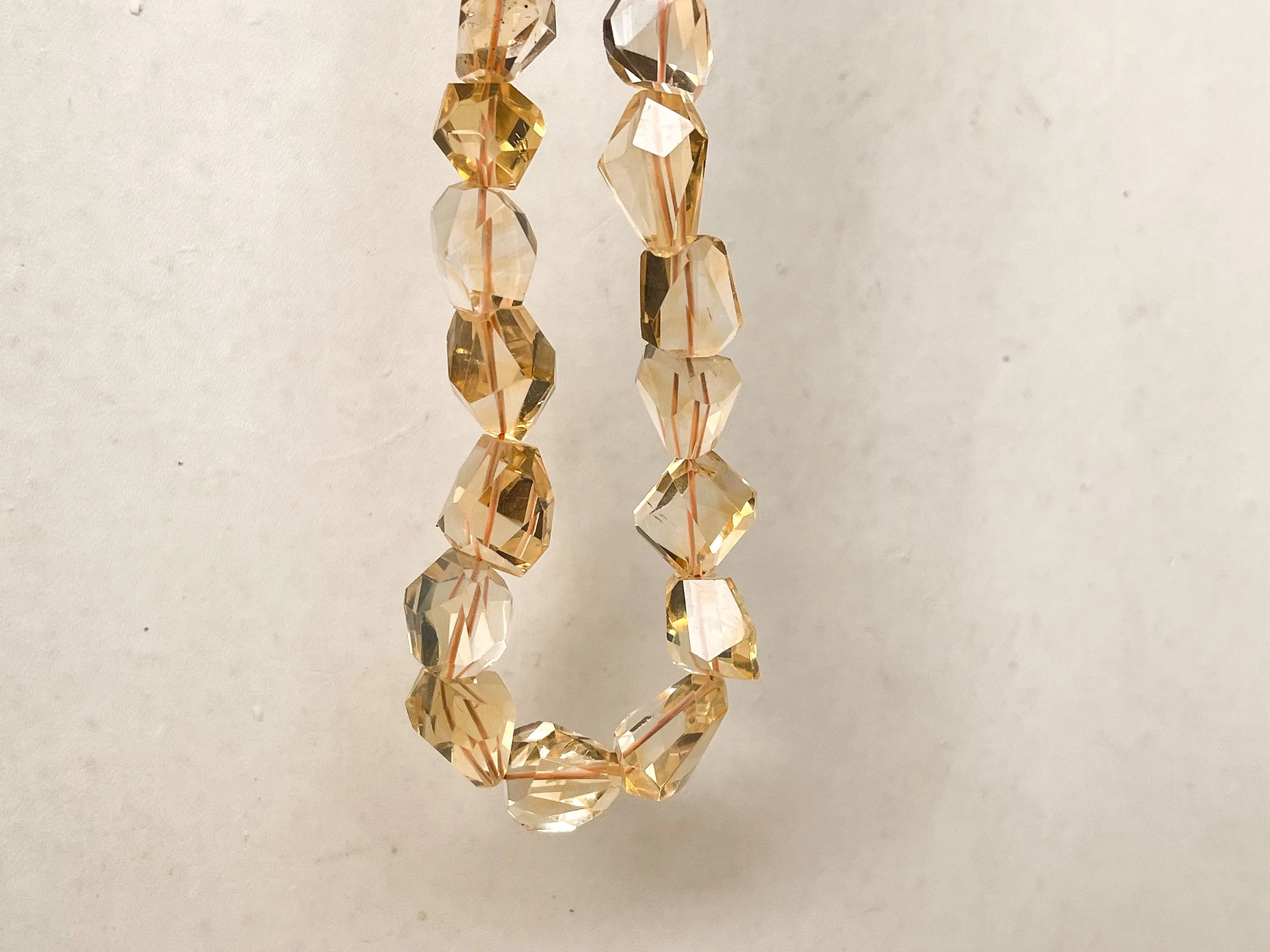 AAA Natural Lustrous Citrine Faceted Tumble Shape Clear Quality Beads