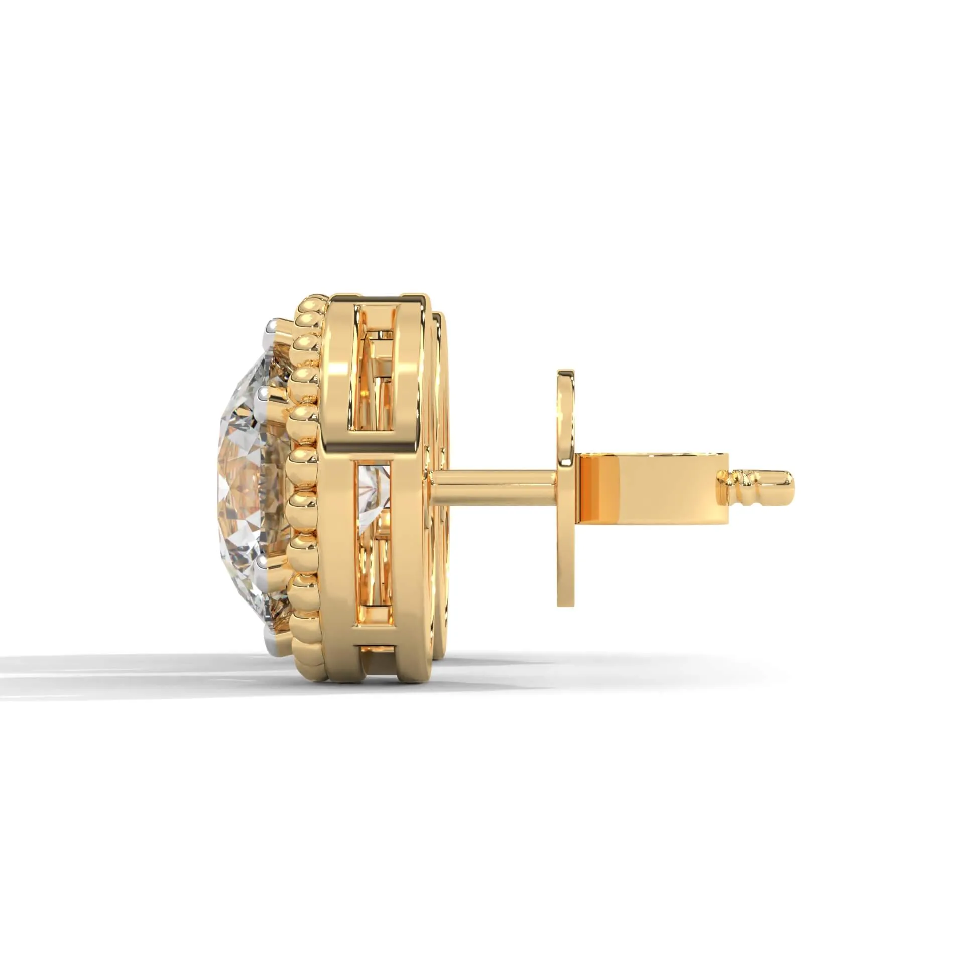 Aachi 2 carat Solitaire Silver Stud | 22KT Gold Vermeil
