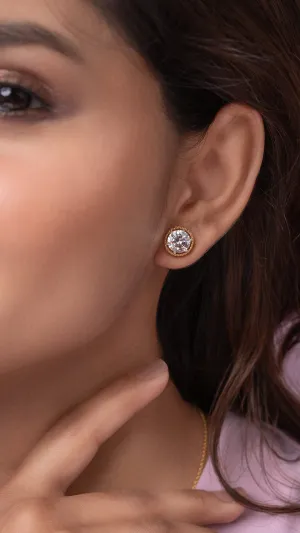 Aachi 2 carat Solitaire Silver Stud | 22KT Gold Vermeil