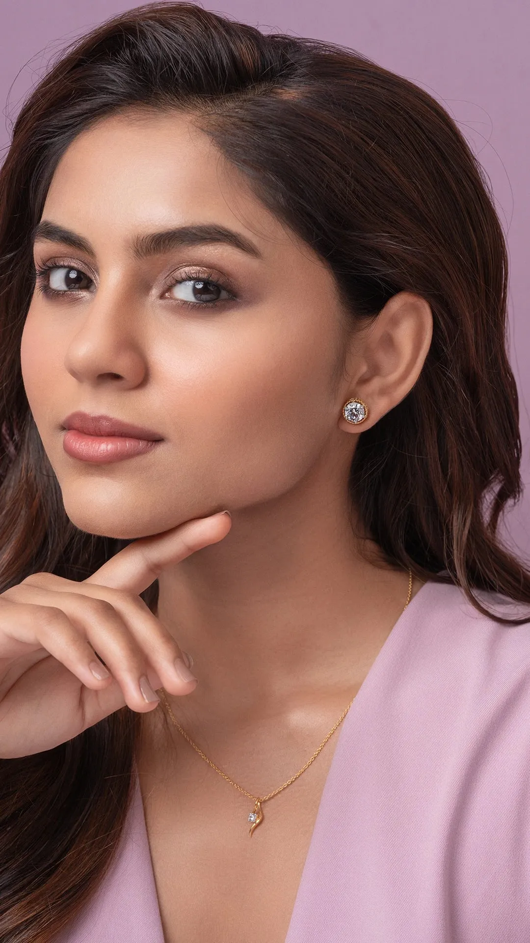 Aachi 2 carat Solitaire Silver Stud | 22KT Gold Vermeil