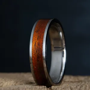 Acacia wood inlay and titanium
