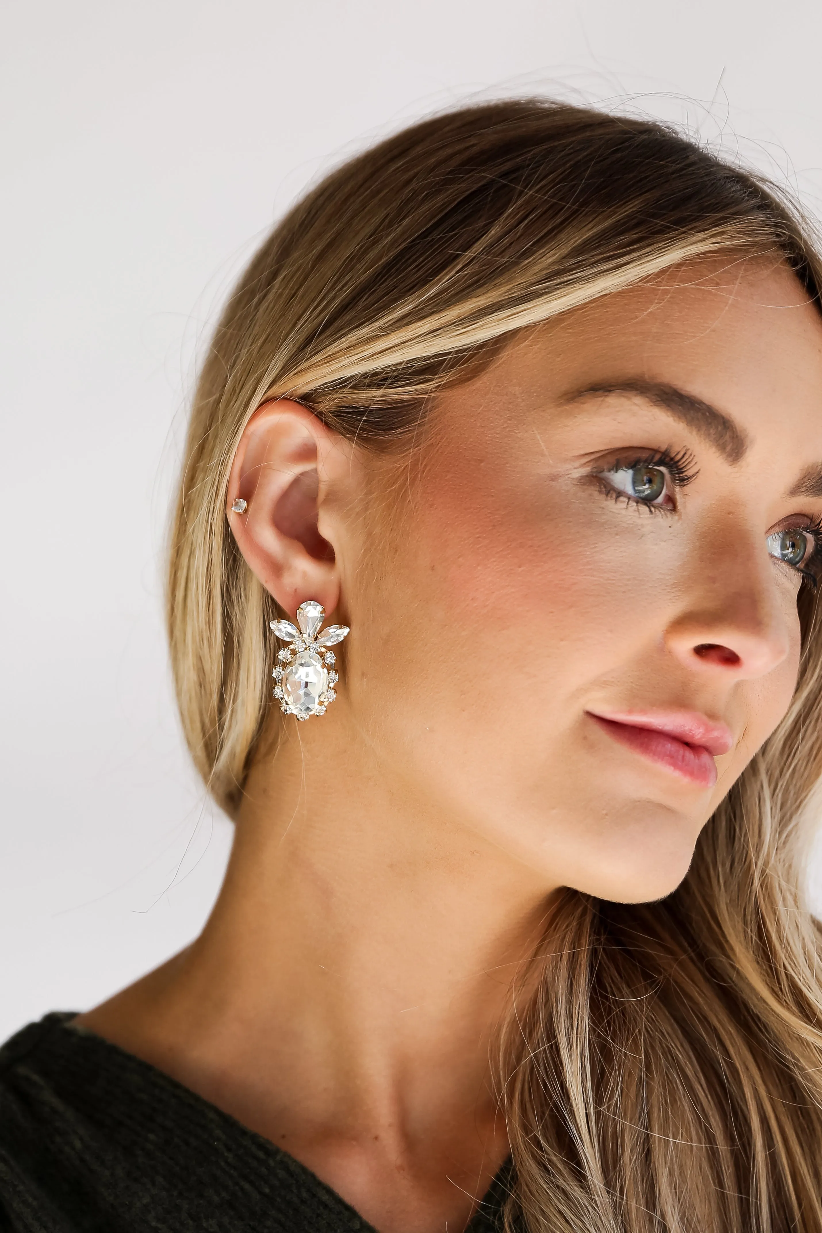 Alanna Gold Gemstone Statement Earrings