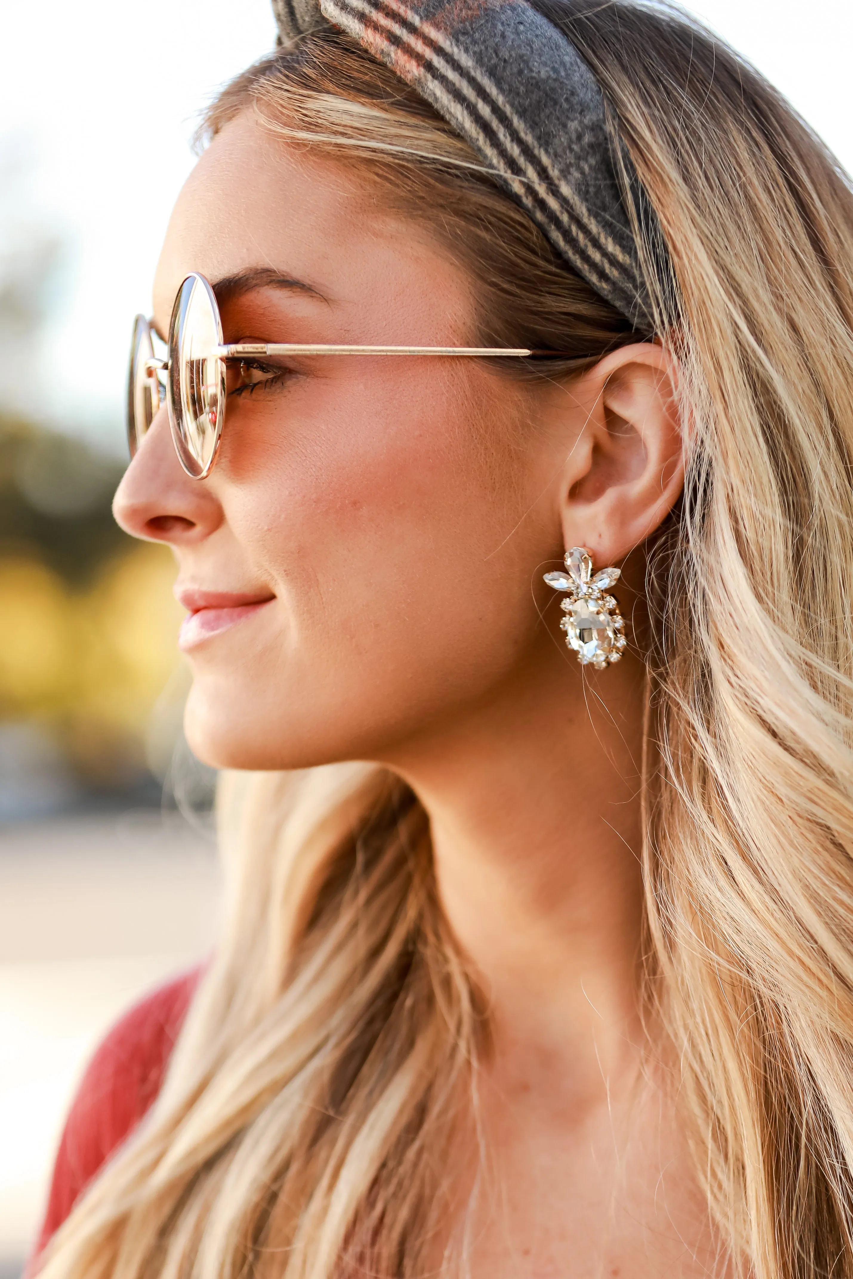 Alanna Gold Gemstone Statement Earrings