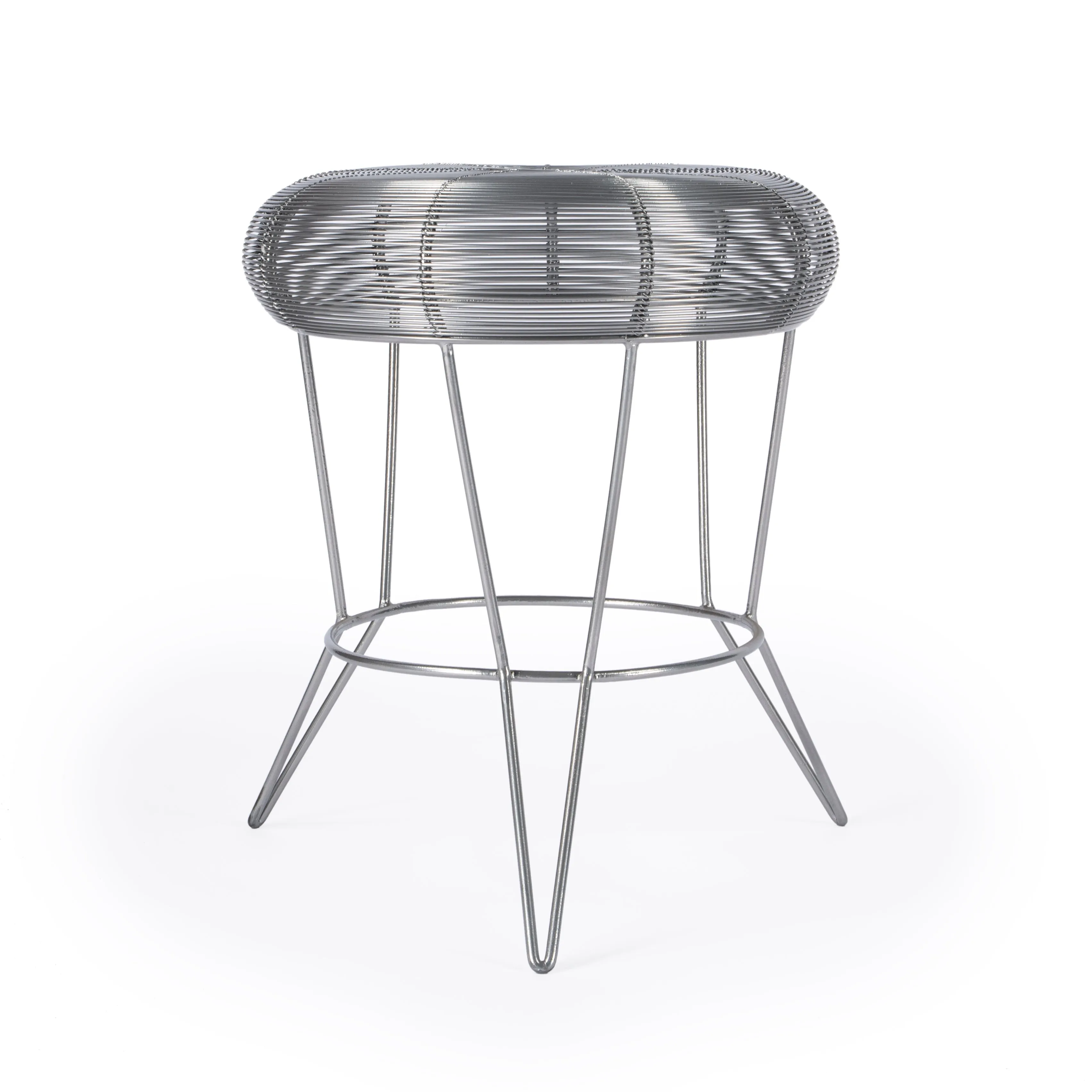 Allen Decorative Wire Side Table in Silver  5633220