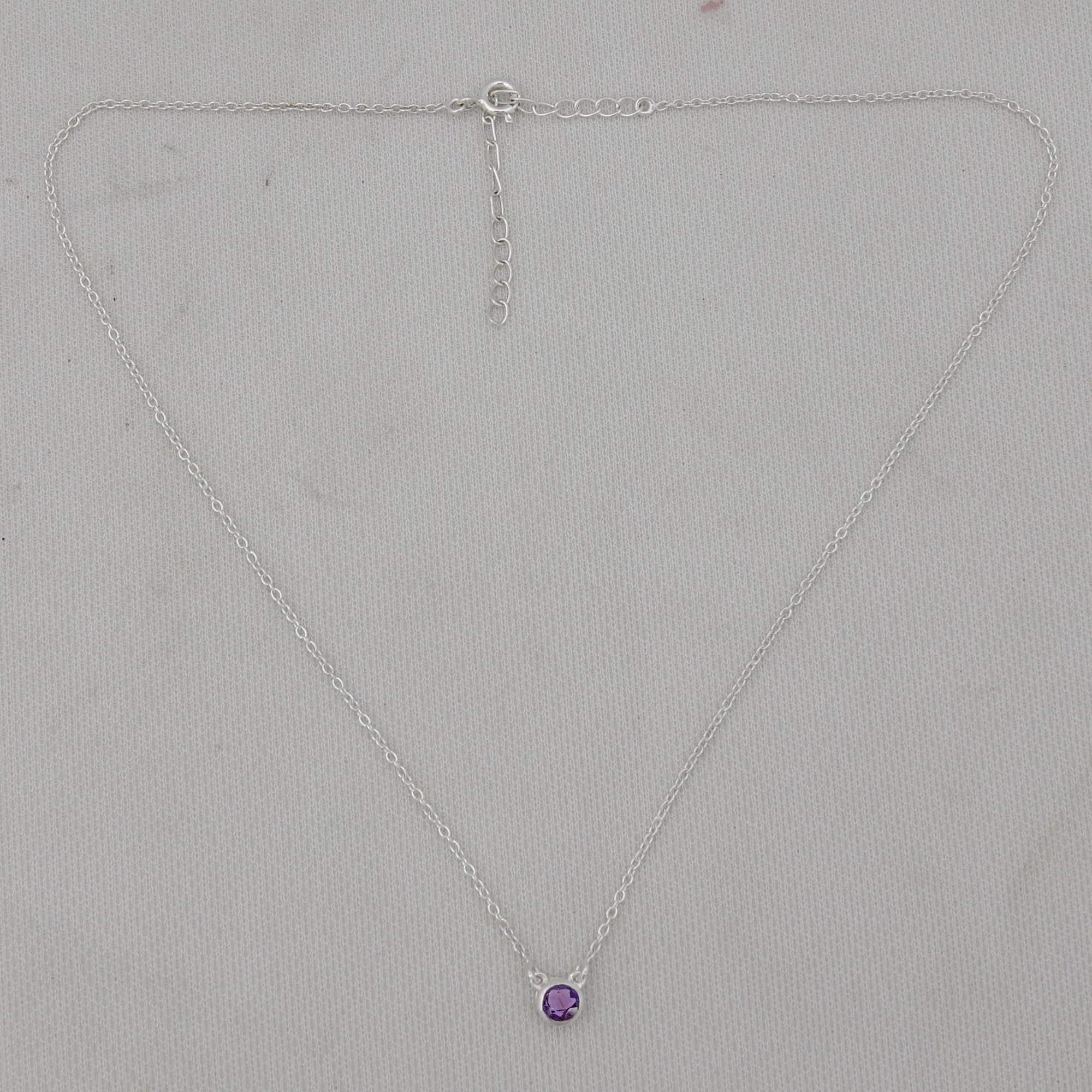 Amethyst Silver Minimalist Necklace