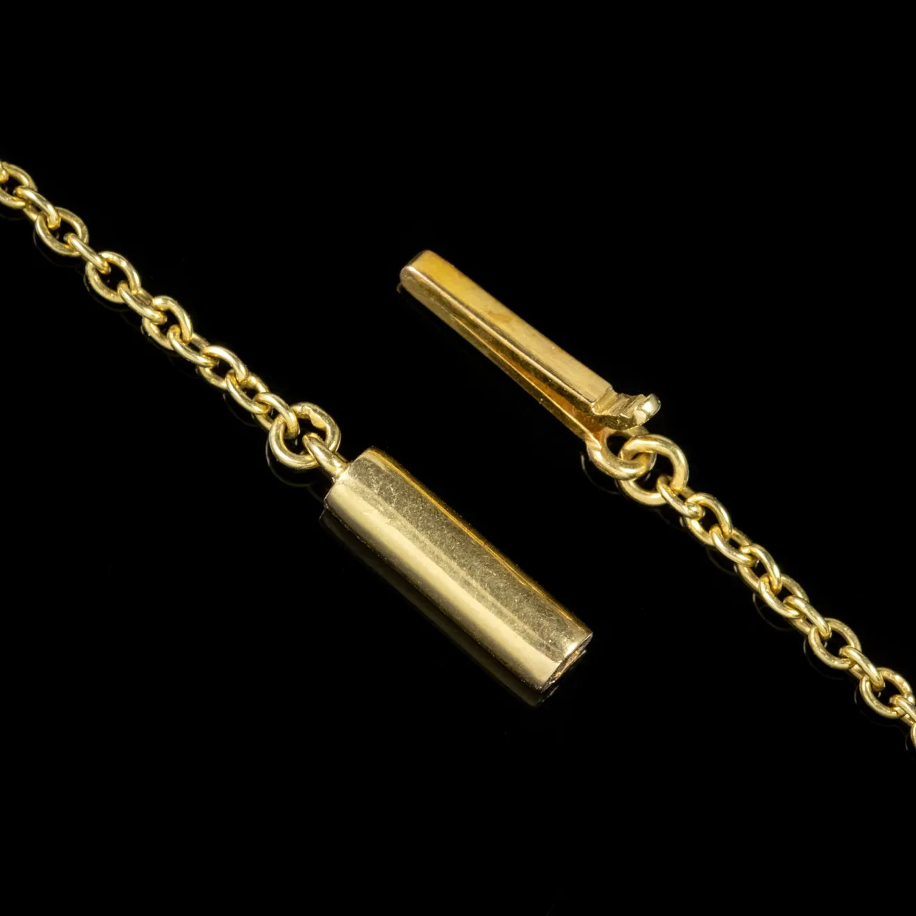 Antique Edwardian Pearl Peridot Pendant Necklace 18Ct Gold Circa 1910