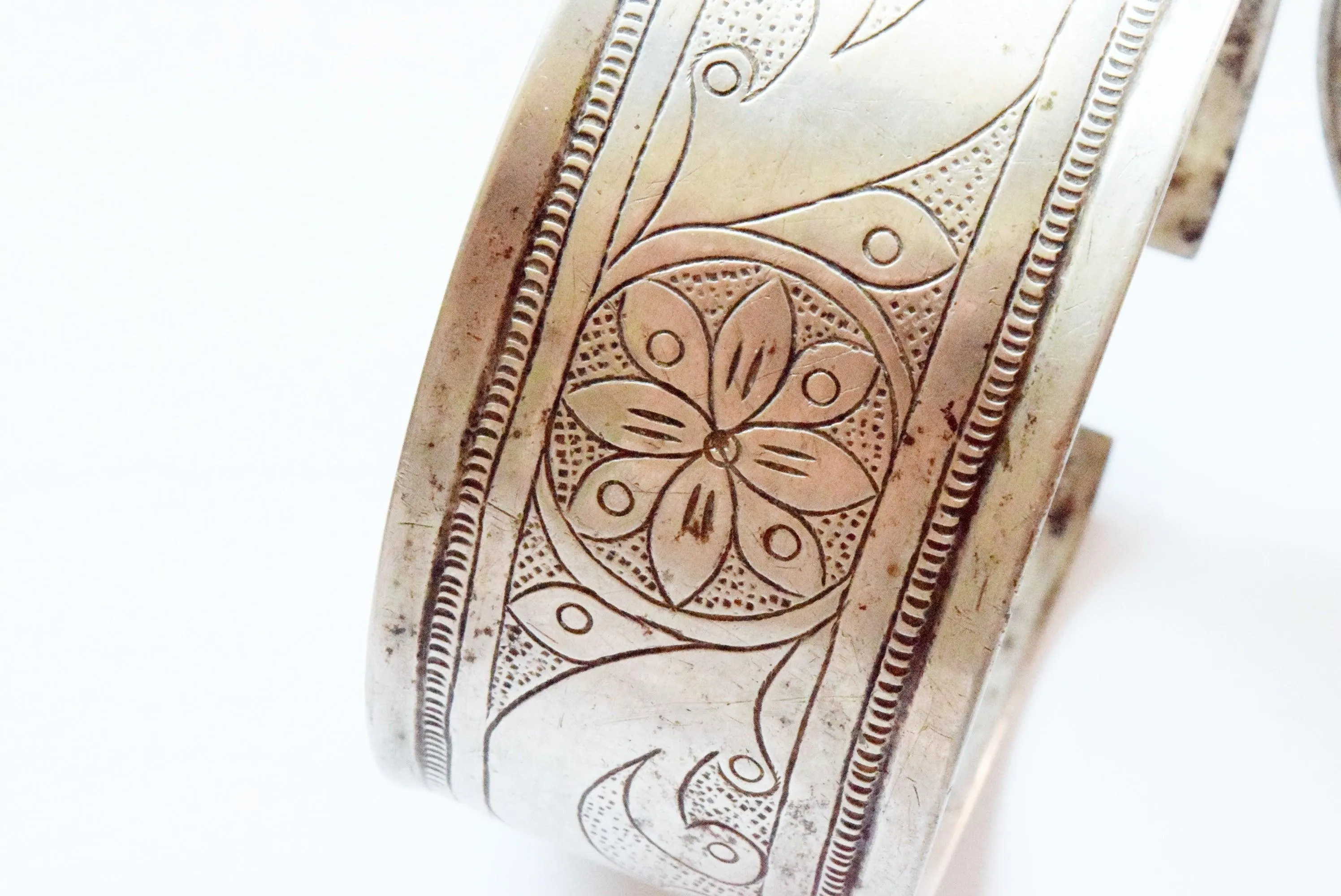 Antique Matching Pair of Silver Berber Arm Bracelets