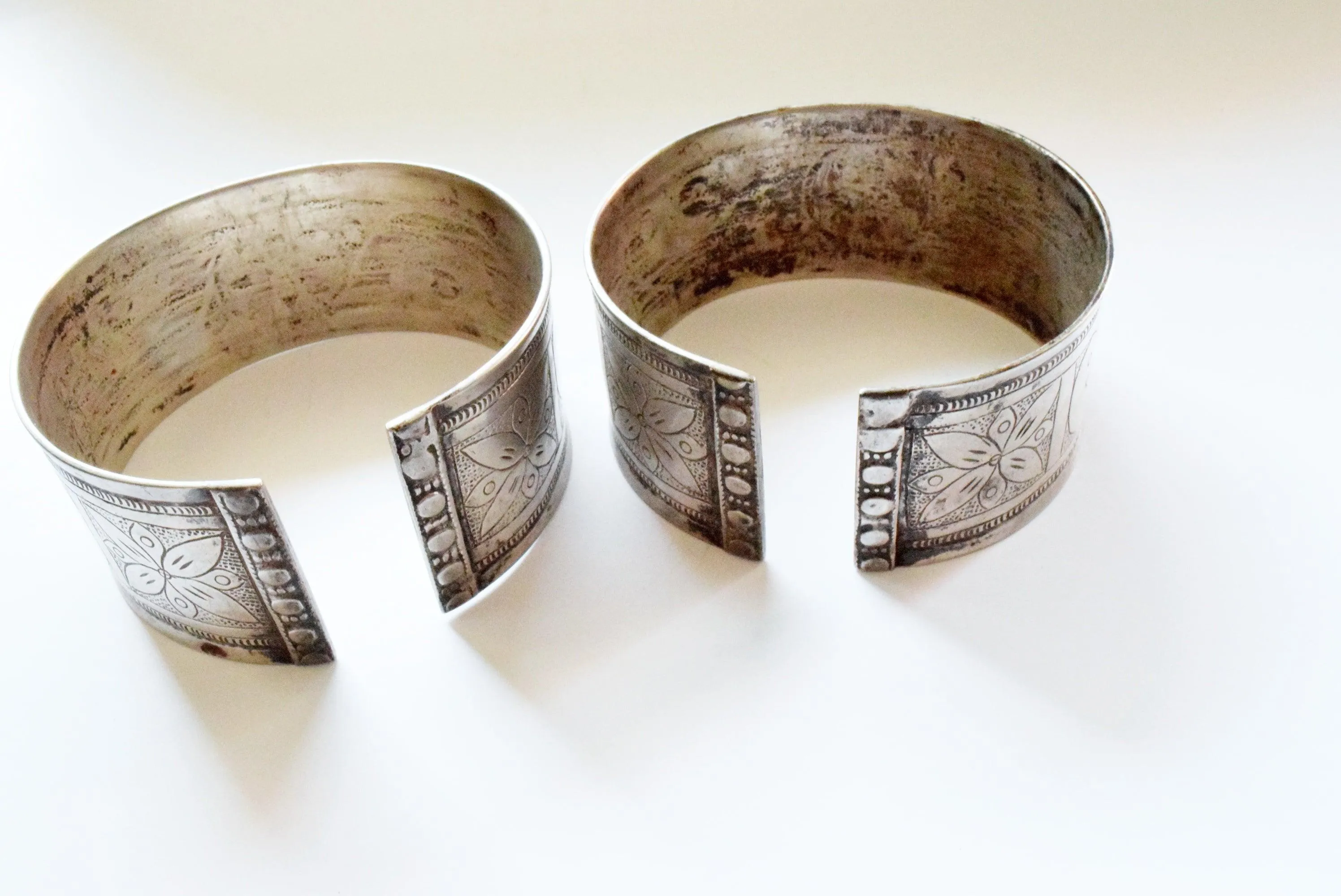 Antique Matching Pair of Silver Berber Arm Bracelets