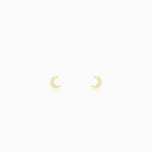 Anushka Sharma Golden Crescent Zircon Tiny Earrings